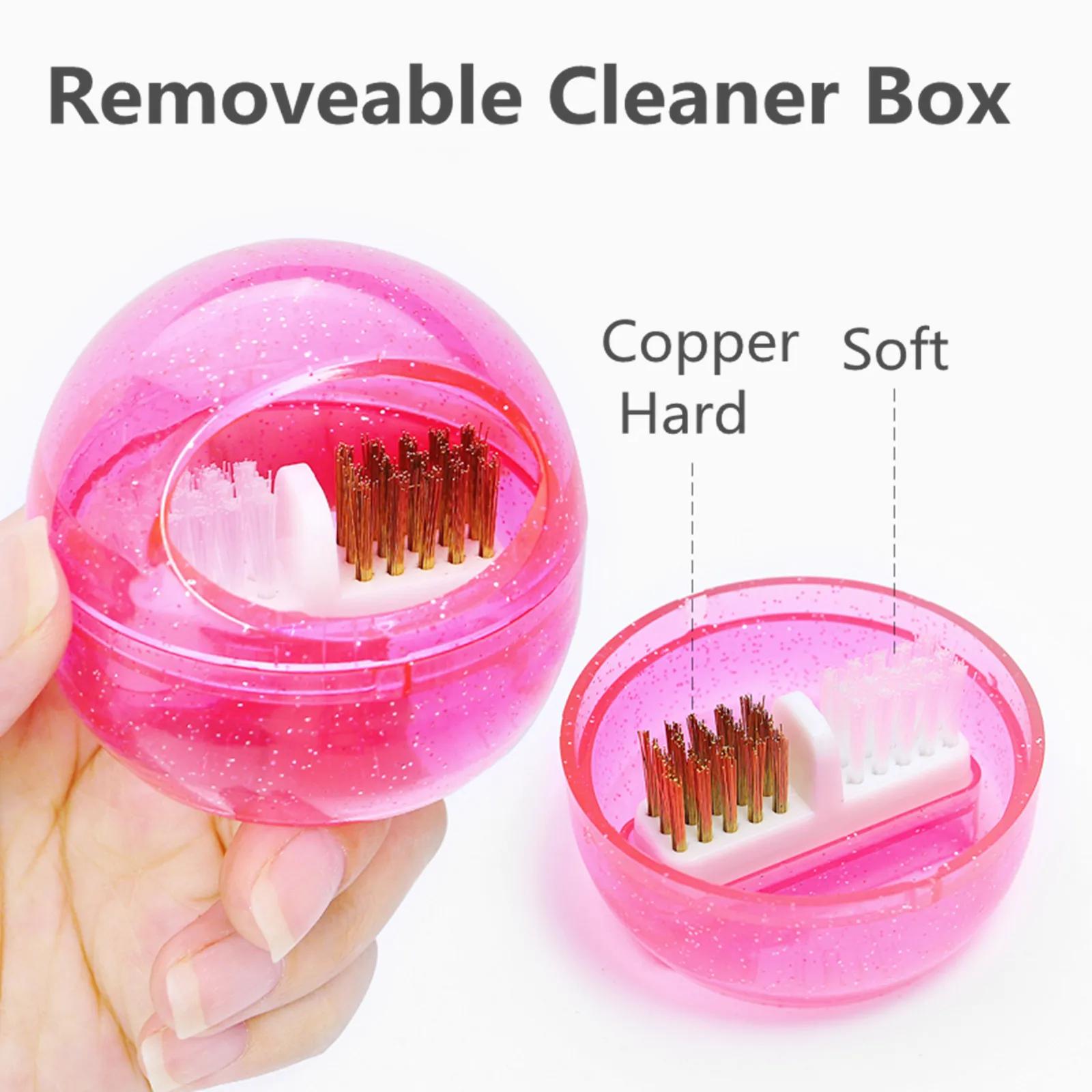 

1Pc Soft and Hard Copper Wire Nail Drill Brush Cleaning Box Remove Powder Grinding Head Nail Art Drilling Bits Care Cleaner Tool
