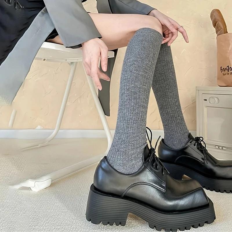 Women Knee Socks White Cotton Stockings Lolita Y2k Long Socks Slim Funny Socks For Girls