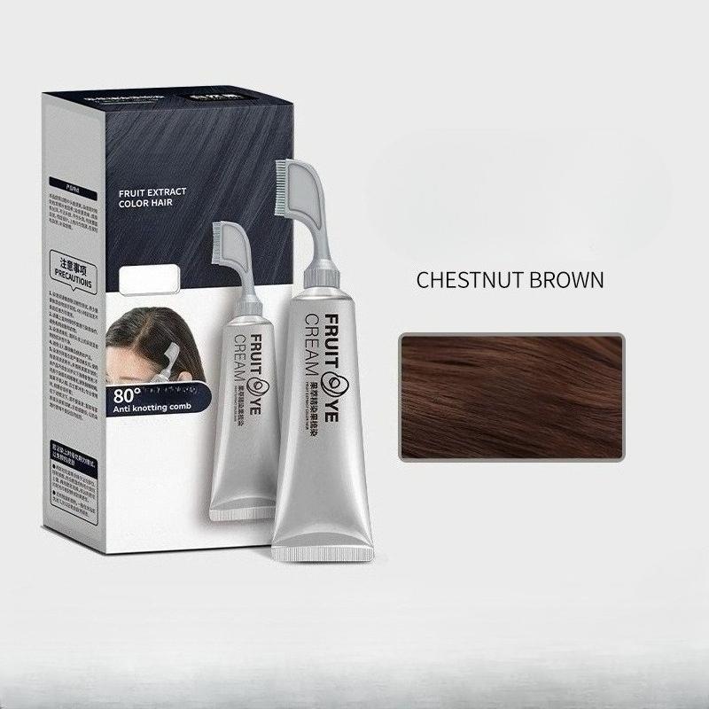 1 Pz Crema Tinta per Capelli Non Necessita di Preparazione, le Piante Possono Coprire i Capelli Bianchi, Pettine Tinta Fruttata, Tinta per Capelli Nera Monodose