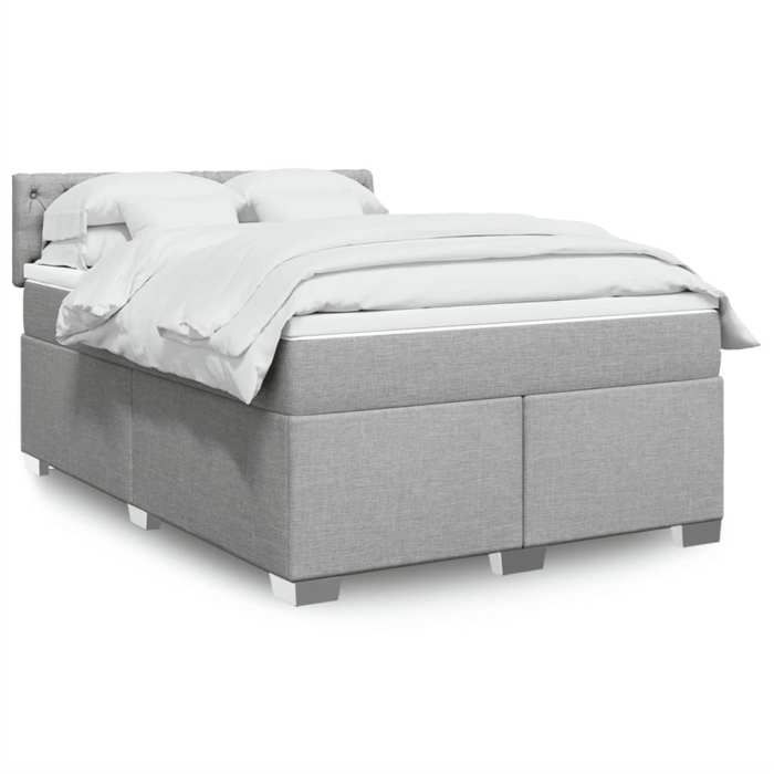 VidaXL Sommier à lattes de lit avec matelas Gris clair 140x190cm Tissu 3288190