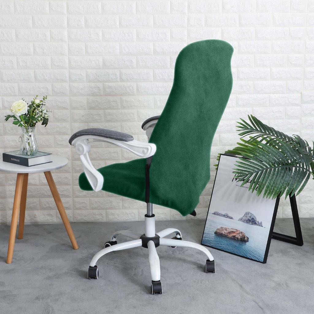 Green Velvet Swivel Chair Cover For Office Use