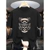 Plus Size Men'S T-Shirts Men'S Trendy Skull Helmet And Double Guns Print Round Neck T-Shirt Comfortable Casual Summer Short-Sleeved T-Shirt