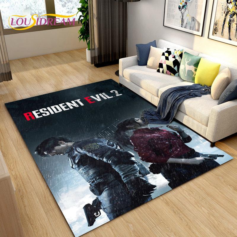 Resident Evil Game Gamer Area Rug Large,Carpet Rug for Living Room Bedroom Sofa Doormat Decoration,Kitchen Non-slip Floor Mat 3D