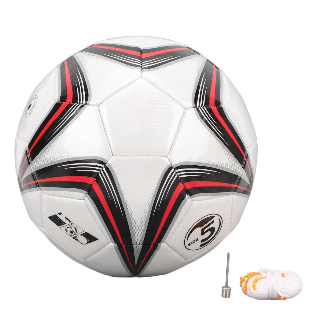 Size 5 Soccer Ball with Gas Needle Net Bag Explosion Proof Kick Resistant Training Soccer Ball for S