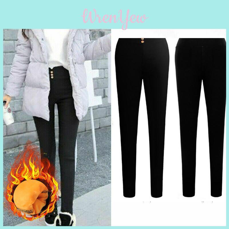 Elegante Damen Winter Warme Dicke Hose Mit Stretch-Leggings-Design Für Eine Figurbetonte Passform