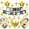 Black Star Moon Aluminum Foil Balloon Set Party Decoration Banner Arrangement Aluminum Film Balloon Set