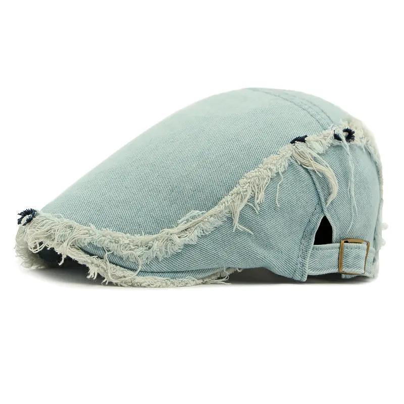 

LDSLYJR Four Seasons Cotton Print Newsboy Caps Men Flat Peaked Cap Women Painter Beret Hats 65 56-60cm wear небо синє кольору
