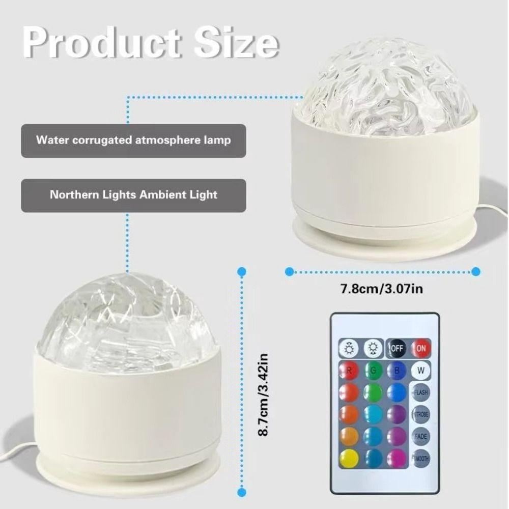 LED Light Starlight Projector USB Powered Colorful Light Northern Lights Projector Water Ripple Effect Iridescent Light