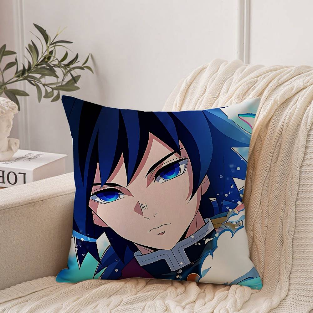 

Cute G-Giyuu Tomioka Kawaii Pillow Case Home Decor Throw For Sofa Bed Car Room Decor Gift Idea 12x12Inch