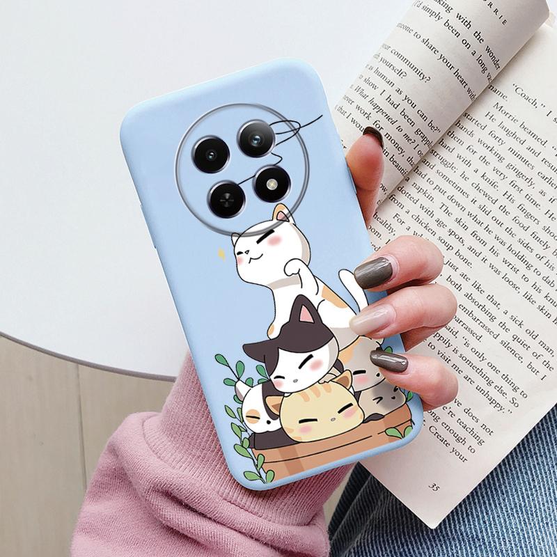 Case For Redmi 14C 4G 14R 5G A4 Note 14 Pro Poco C67 Cute Heart Flower Back Cover Soft Silicone Matte Protective Fundas Cartoon
