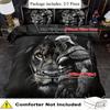 2/3Pcs Quilt Cover Set Knight And Lion Print Duvet Cover Set King And Queen Style Bedding Set Polyester Machine Washable