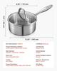 1.5 QT Saucepan, Stainless Steel Saucepan with Glass Lid, Multipurpose Nonstick Stainless Steel Small Cooking Sauce Pot with Ergonomic Handle,