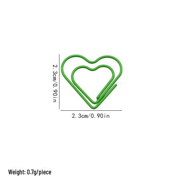

Colorful Heart-Shaped Metal Paper Clips - Cute Novelty Office Stationery