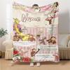 Custom Name Curious George Adventure Party Blanket For Couch Bed Plush Cozy Fuzzy Blanket Super Soft Warm Blankets For Fall And Winter 0916214