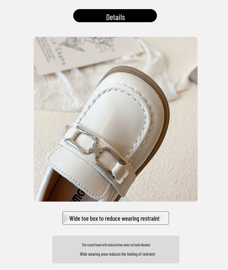 Girls' Velcro Princess Shoes - Soft Sole Leather, 2025 Spring/Autumn Korean Style