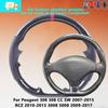 Maßgeschneiderte Carbonfaser-Leder-Autolenkradabdeckung für Peugeot 308 308 CC SW 2007-2015 RCZ 2010-2015 3008 5008 2009-2017