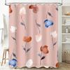 Delightful Pink Watercolor Floral Shower Curtain Modern Bathroom Decor For Home Decoration