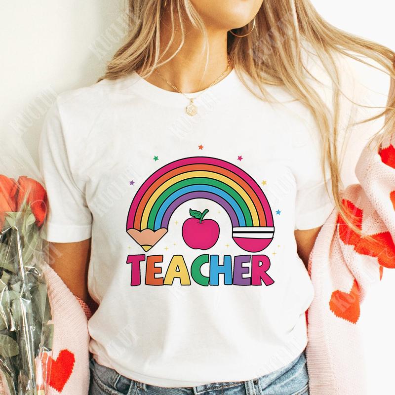 Teacher Shirts Gift Summer Fashion Tshirts Short Sleeve Tees School Graphic Tee Tops Teachers Tshirts Clothing Teachers Gifts