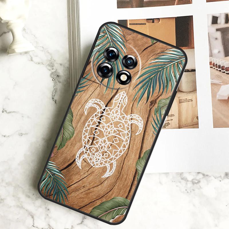 Turtle Wood Pattern Case For OnePlus 12 12R 11 9 10 Pro 10R 9R 8T 10T Nord CE 2 3 Lite 2T CE4 N10 N20 N30 Cover