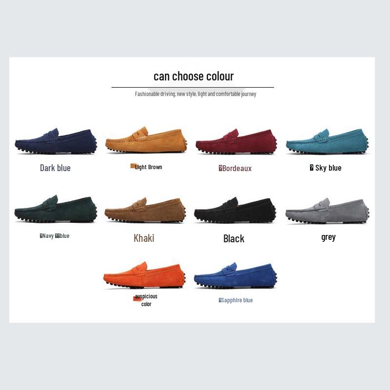 Men's Genuine Leather Suede Driving Loafers – Versatile, Lightweight Casual Shoes