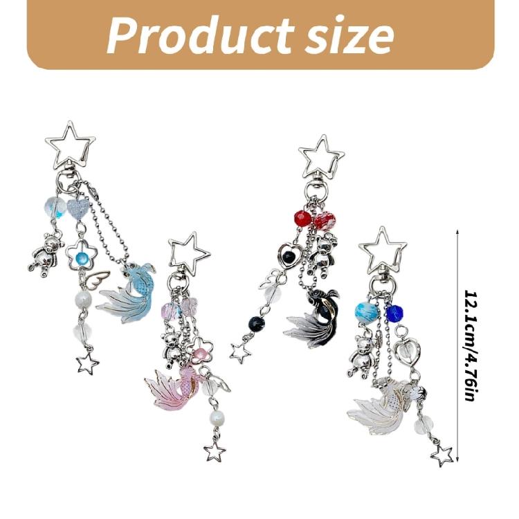 Encanto de Teléfono de Medusa y Estrella con Cuentas Inspirado en el Mar Llavero Colgante Multiusos Soporte para Llaves Resistente