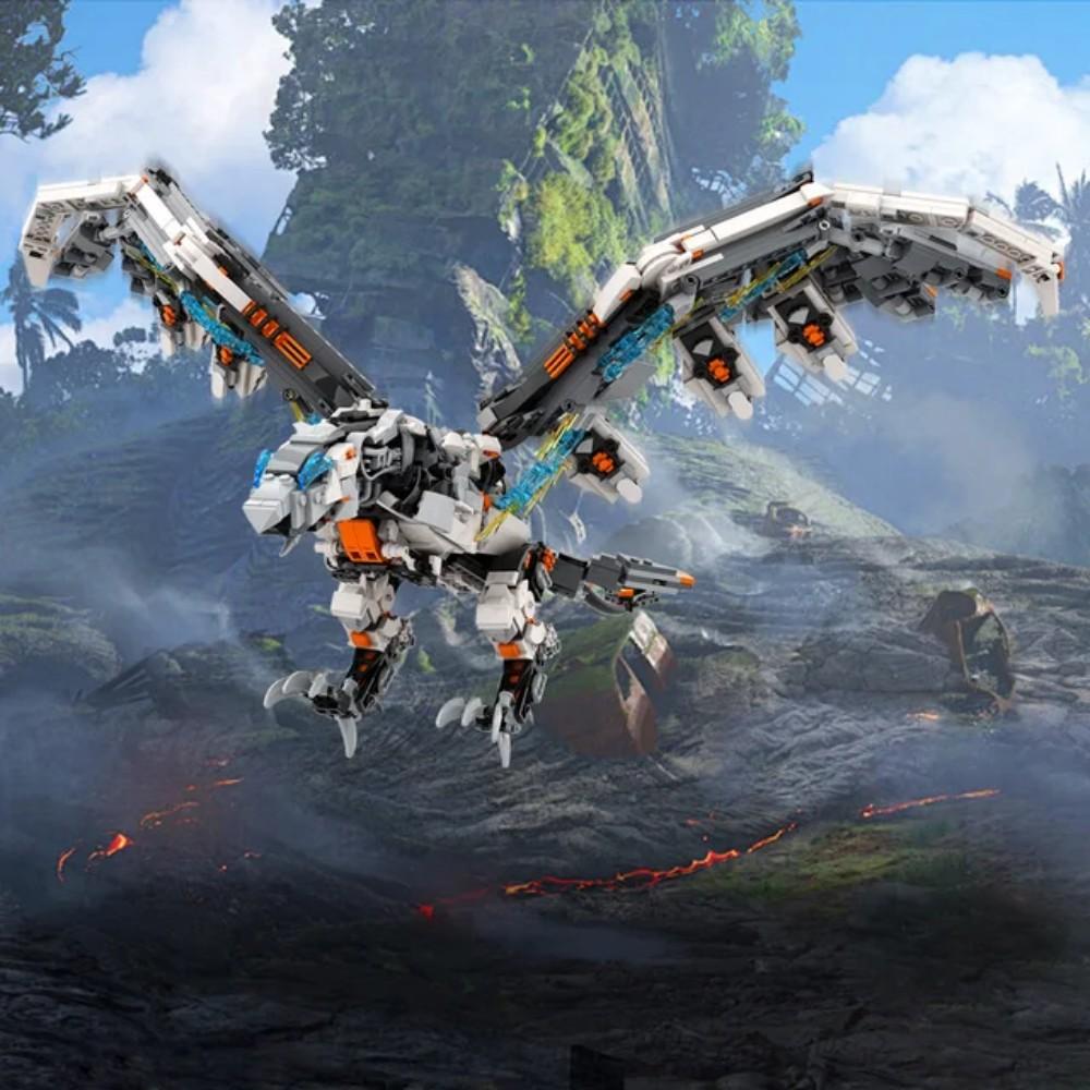 MOC Horizons West Storm Bird Dinosaur Building Blocks Zero Dawned Mechanical Slaughterspine Monster Bricks DIY Toy Birthday Gift
