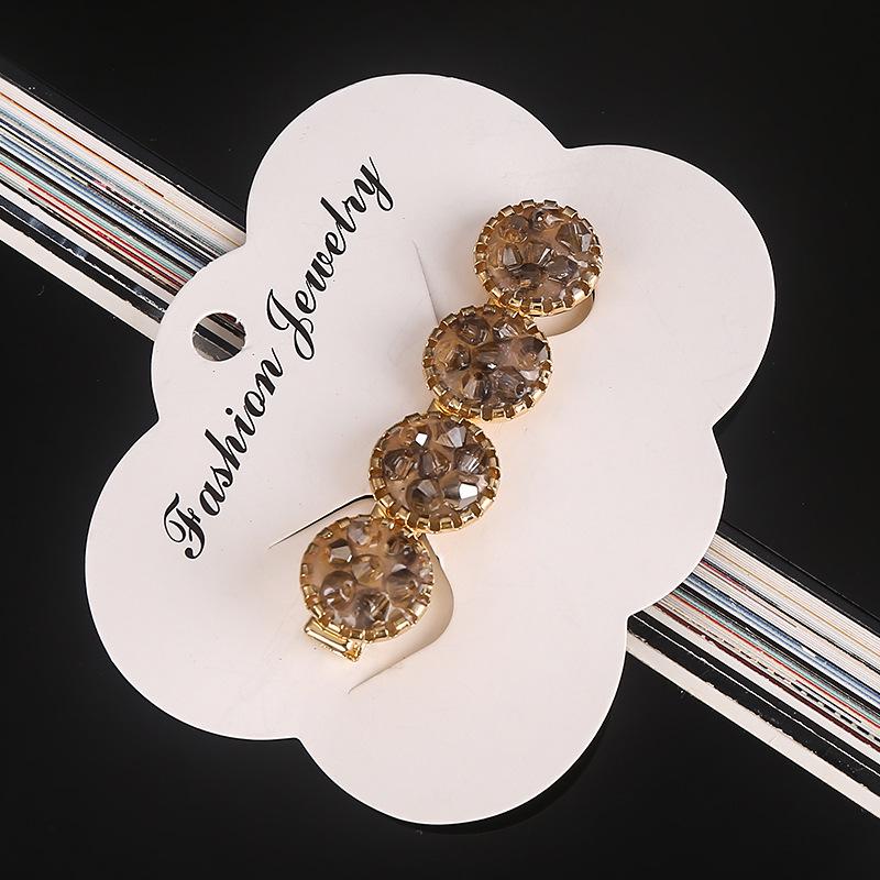 Fashion Korea Crystal Rhinestones Hair Clips Girls Hairclip Geometric Round Hair Clips for Women Hair Barrette Hair Accessories