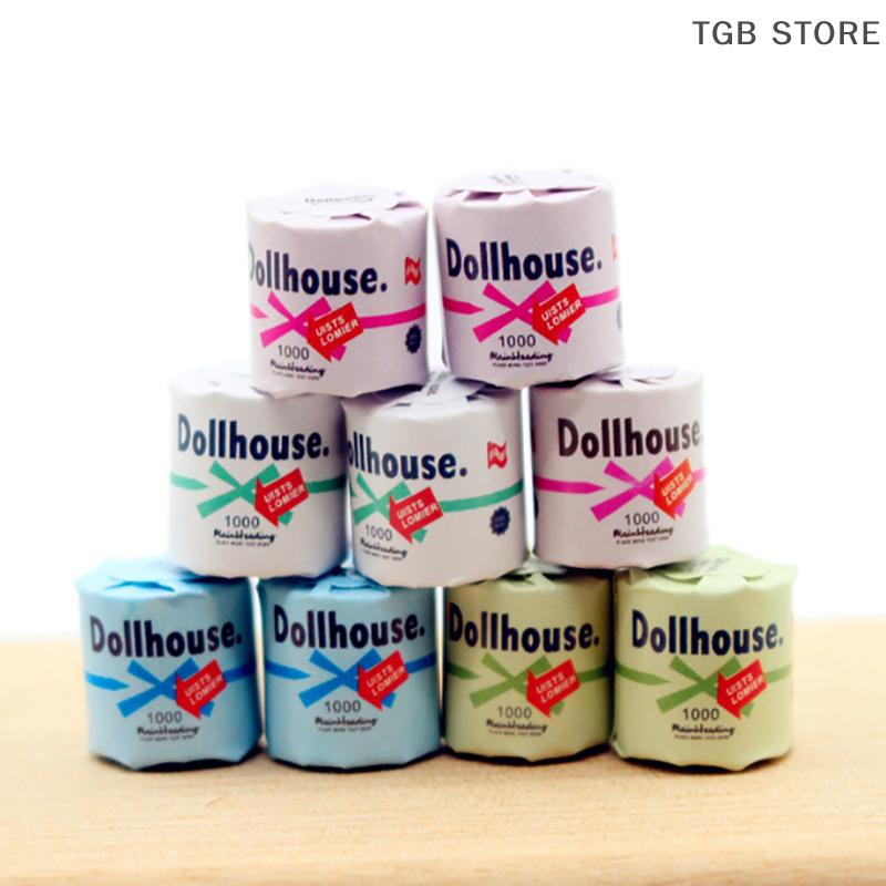 1 Peça Mini Rolo de Papel Higiênico Casa de Bonecas Lenço Rasgável Cena Acessórios para Casa de Boneca