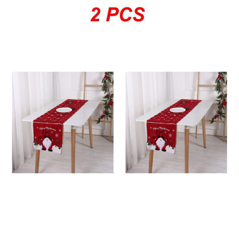 Linen Christmas Table Runner Snowman Xmas Tree Home Dining Table Cover Tablecloth 2024 Navidad Noel Christmas Decorations 2025