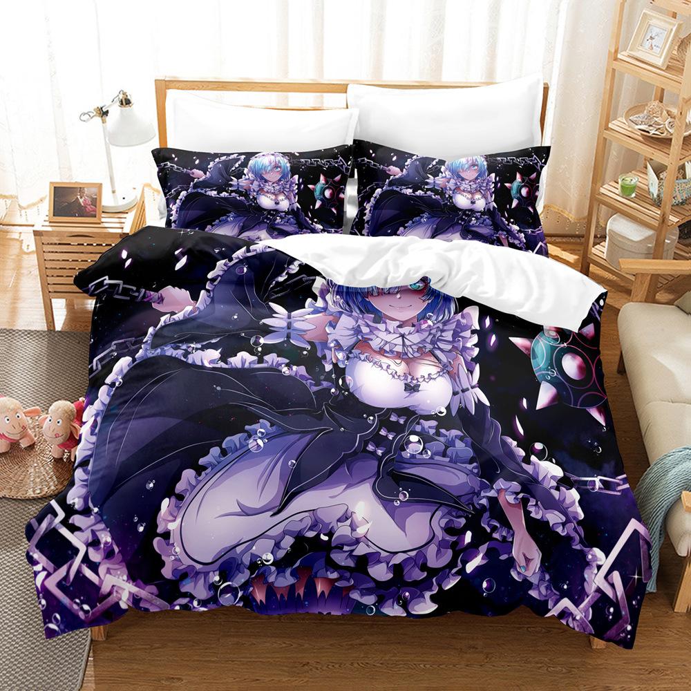 Digital Printing Chemical Fiber Sexy Beautiful Women Bedding Three-Piece Set, Starting From Approval