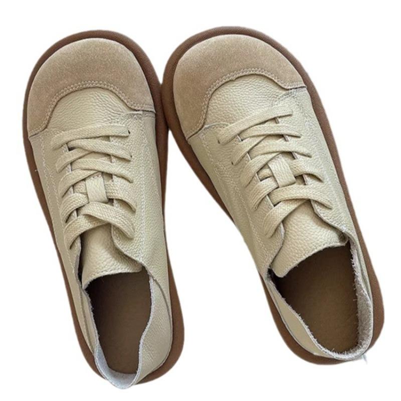 Fashion PU Leather Shoes for Women, Small White, Comfortable Big Toe Shoes, Cute, 2024 Spring New Style