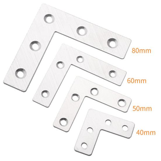 10 Adet 40/50/60/80mm T Şekli/L Şekli Köşe Braketi Paslanması Kolay Değil İnsancıl Tasarım Tam Özellikler Düz Köşe Braketi Kapı