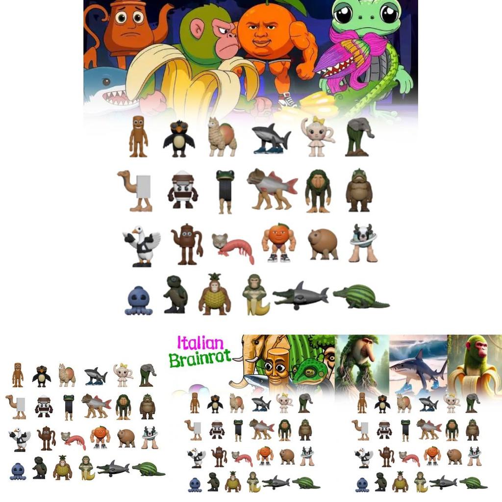 Italian Brainrot Al Collectible Figures Set With Pvc Material For Display And Gift Purposes