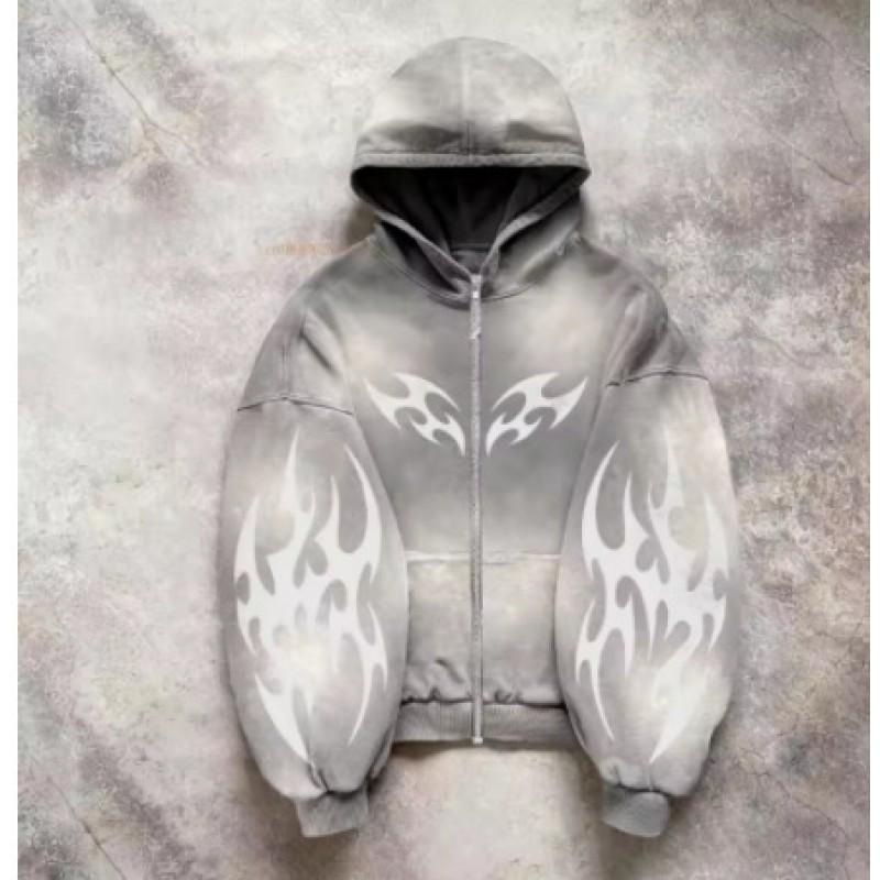 Unisex Oversized Hooded Sweatshirt With Graphic Print Streetwear Y2K Retro Loose Fit Long Sleeve Pullover Fall