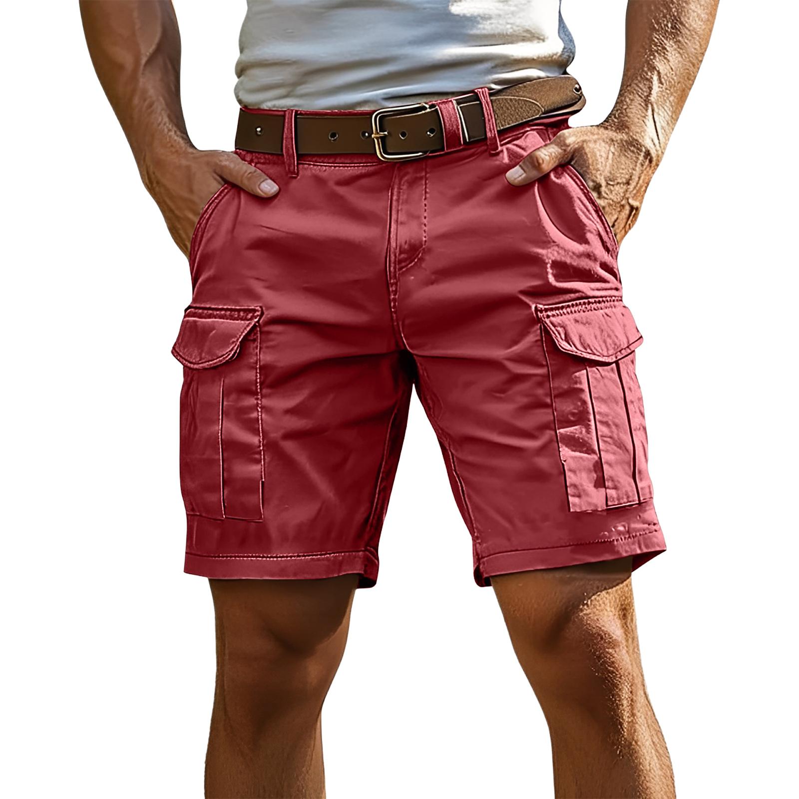 Zuan Heren Casual Strand - Lichtgewicht Werkkleding Shorts L rood