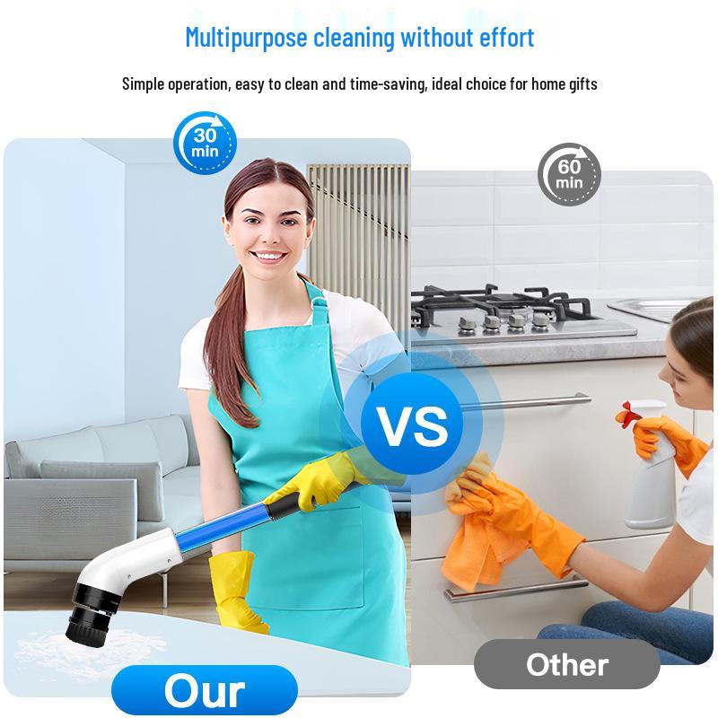 9-in-1 Rechargeable Handheld Electric Cleaning Brush with High Torque and Ultra-Quiet Operation for Kitchen and Floor Use