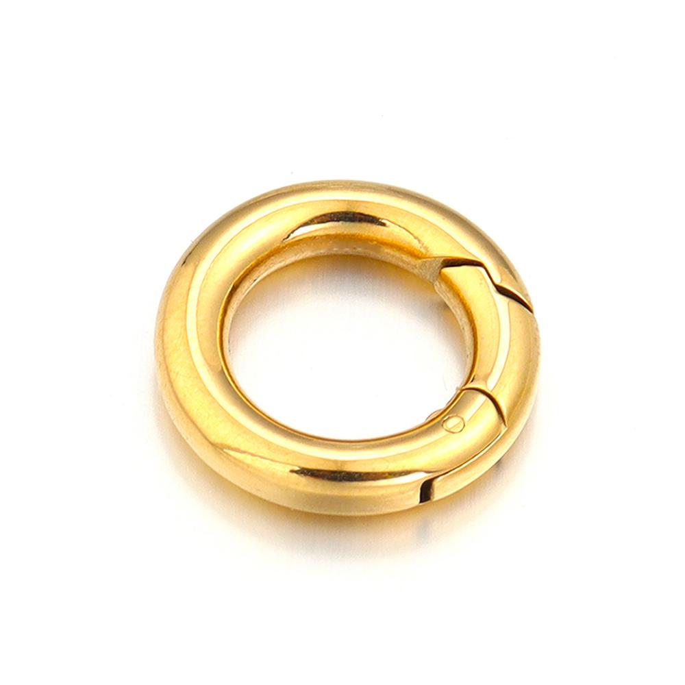 1Pc 16/18/20/24/28mm Stainless Steel O Ring Spring Clasps Round Snap Carabiner Hook Buckle Connector DIY Keychain Jewelry Making