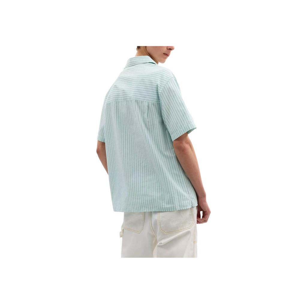 Coach Ss25 Striped Camping Chest Pocket Short Sleeve Shirt Men shirts Mint CY558-MNT