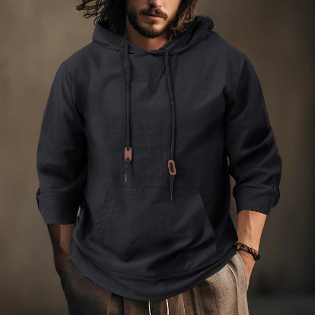 Men's Outdoor Casual Linen Hooded Sweatshirt