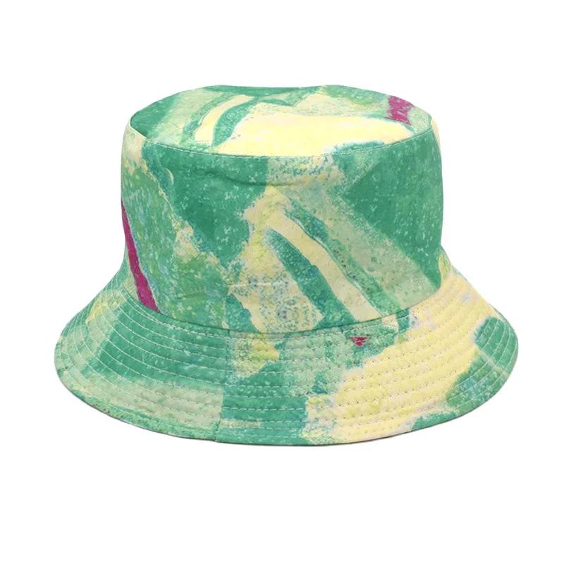 Spring and Summer Polyester Print Bucket Hat Fisherman Hat Outdoor Travel Sun Cap for Men and Women 256