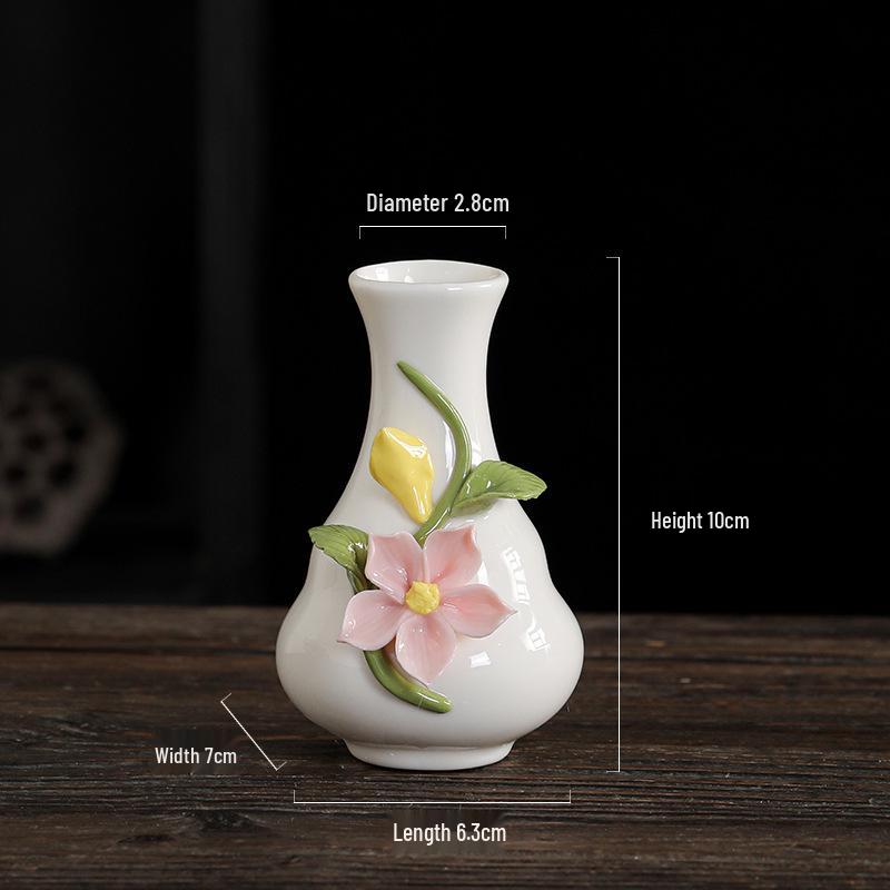 Mini Ceramic Vase for Flowers - Perfect for Home or Office Decor, Holds Dried or Hydroponic Plants