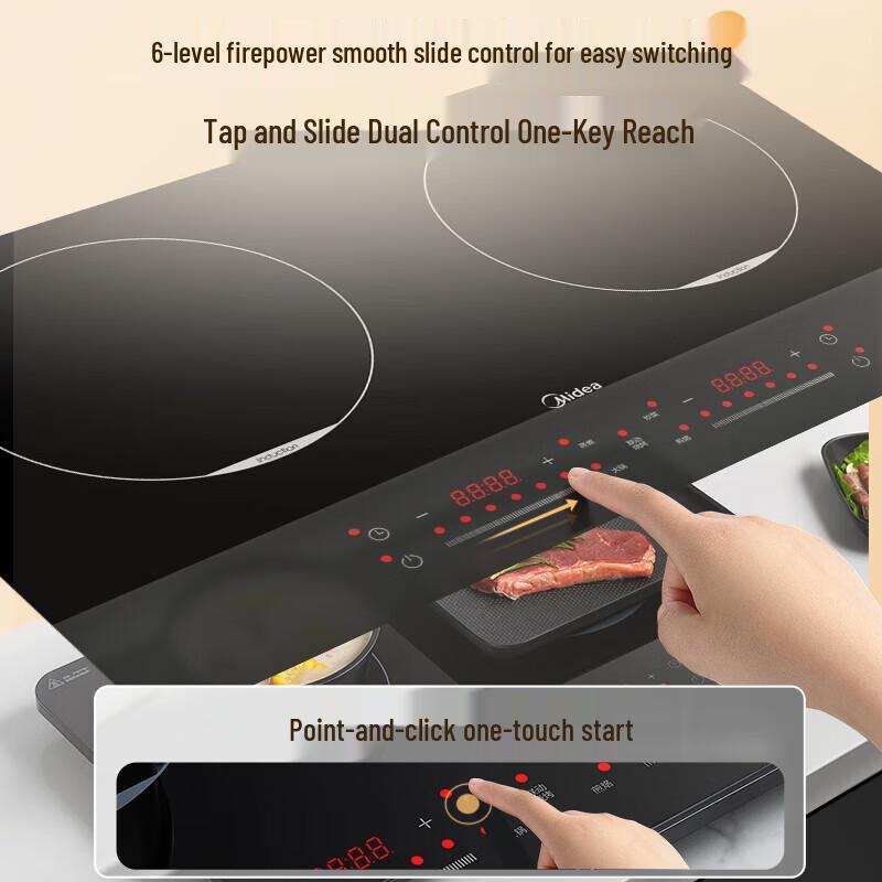Midea Dual-Zone Induction & Ceramic Cooktop 3500W CN plug (adapter included)