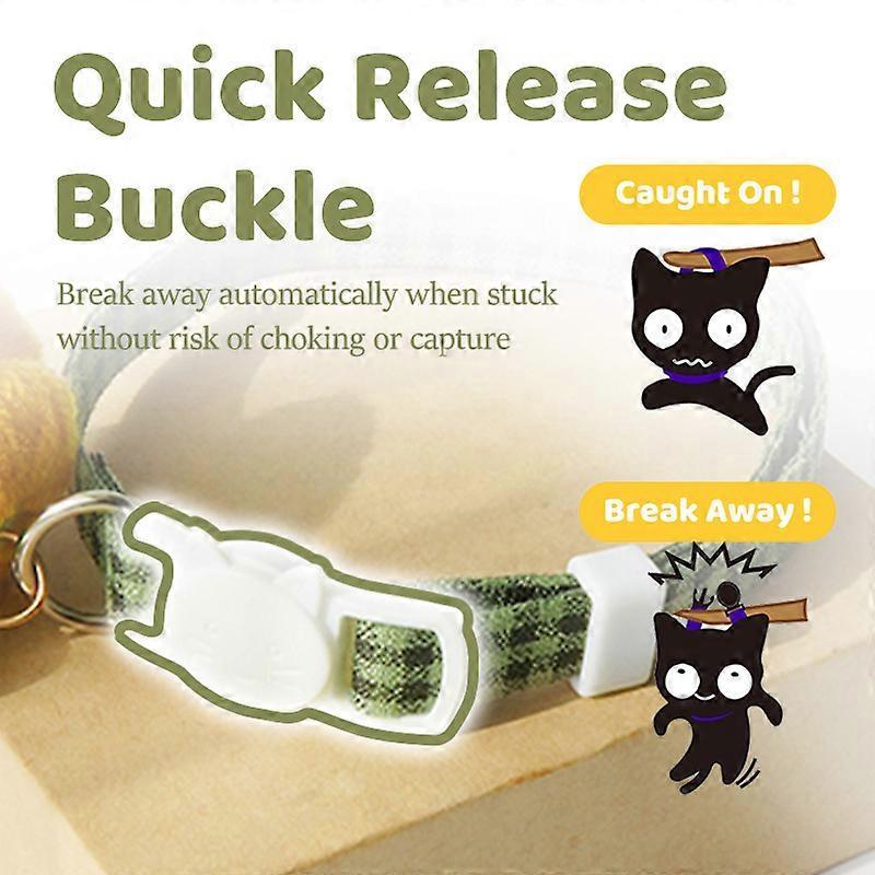 Adjustable Cat Collar Lightweight Anti-Escape Kitten Collar Safety Quick Release Comfortable With Bell Woolen Flowers For Cats
