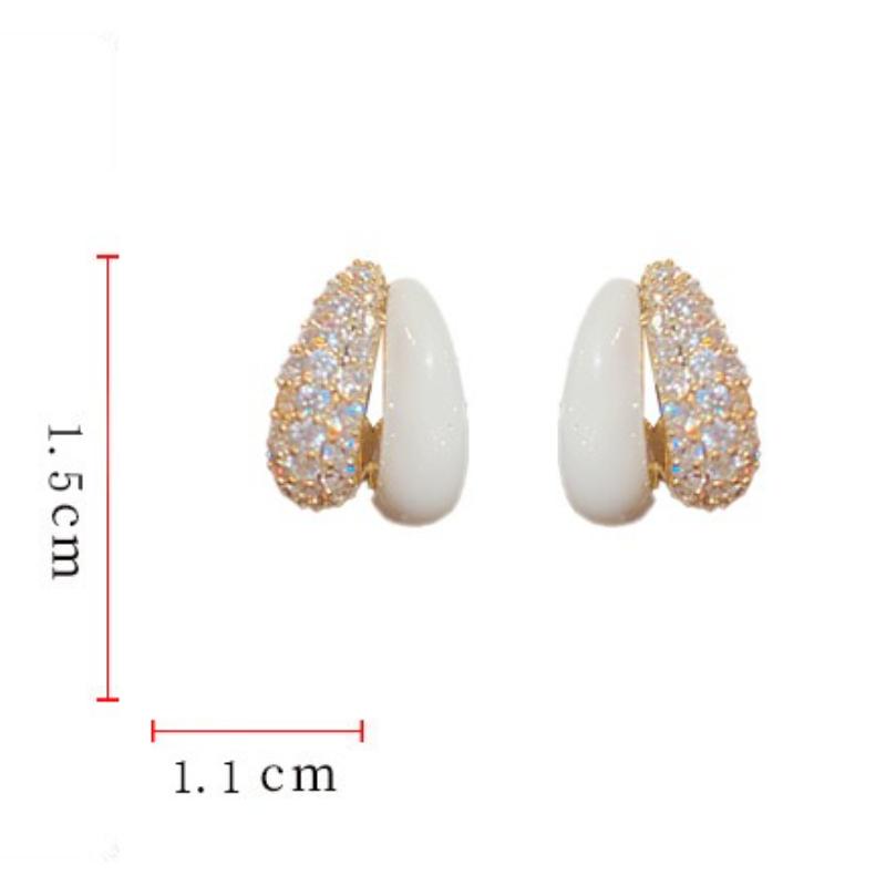 Mikro-eingelegte Öltröpfchen-Ring-Ohrstecker für Damen, schlichtes Temperament, leichter Luxus-Design-Sinn, modische Persönlichkeit, Ohrringe, Accessoires, Geschenke