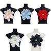 Rhinestone Floral Fabric Applique Satin Chiffon Multi-layer Flower Clothing Patch 3D Flower DIY Headdress Clothing Chest Flower