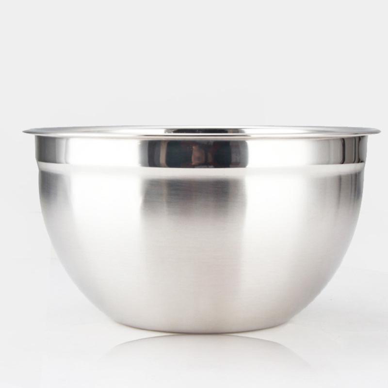 Verdickte Edelstahl Rührschüssel + Deckel Set zum Eier Schlagen Teig Kneten Suppenschüssel