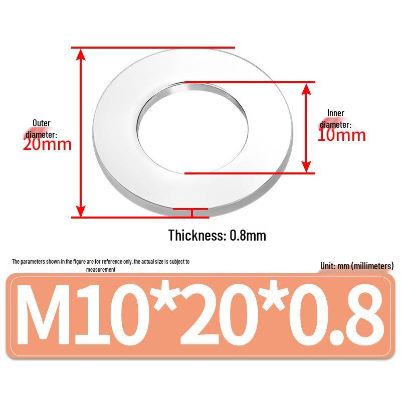 Jin Juntai Thick & Thin Stainless Steel Flat Washer, Round M10-M36