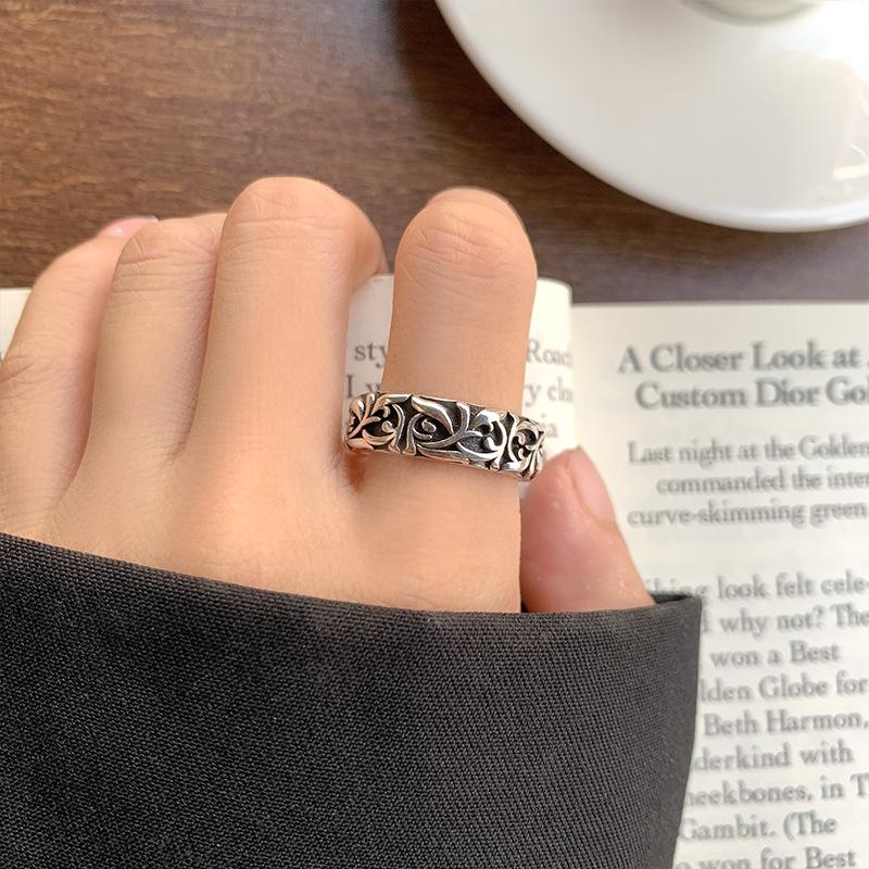 Retro Eternal Vine Ring Zinc Alloy Color Punk Gothic Vintage Open Ring For Men Women Handmade Designer Zircon Unisex Accessories