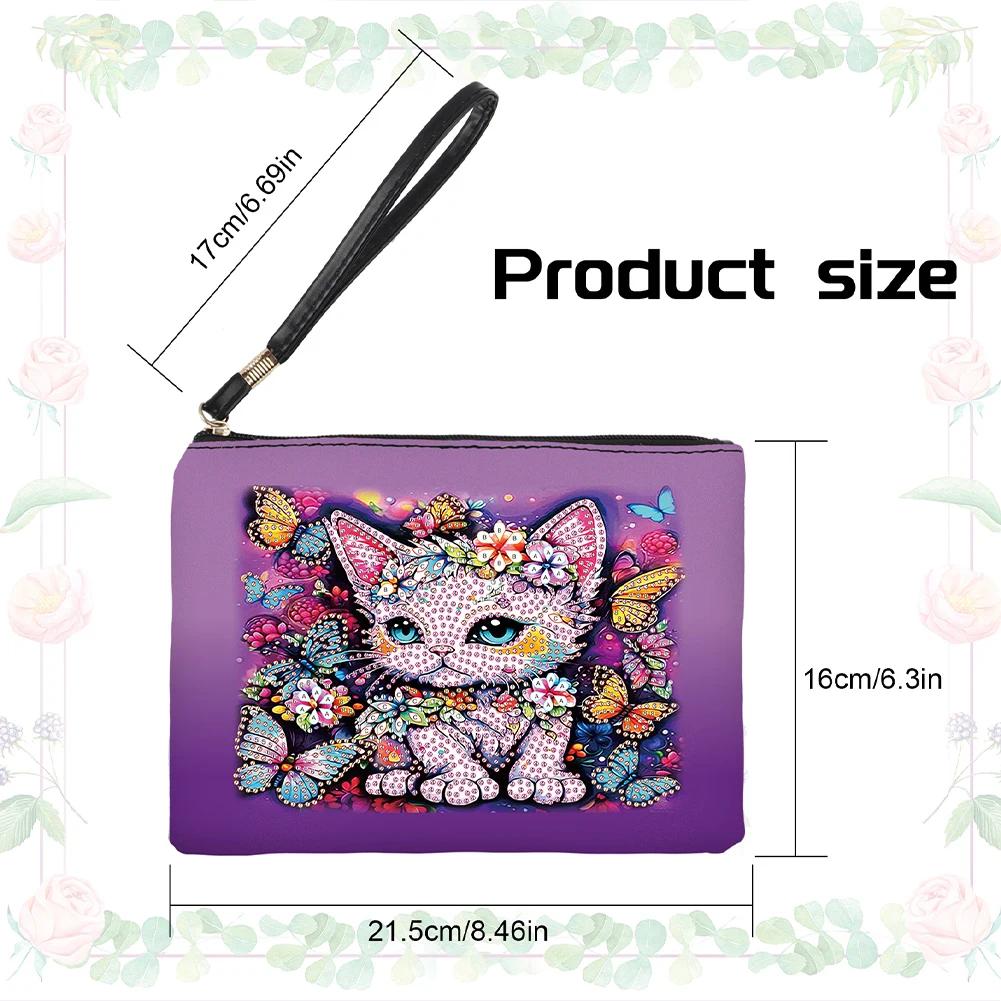 DIY Special Diamond Painting Pouch Peafowl Butterfly Flower Leather Chain Bags Women Storage Bag Diamond Embroidery Wallet Pouch