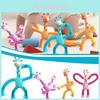Stretchable Giraffe Toy With Suction Cup And Expandable Neck